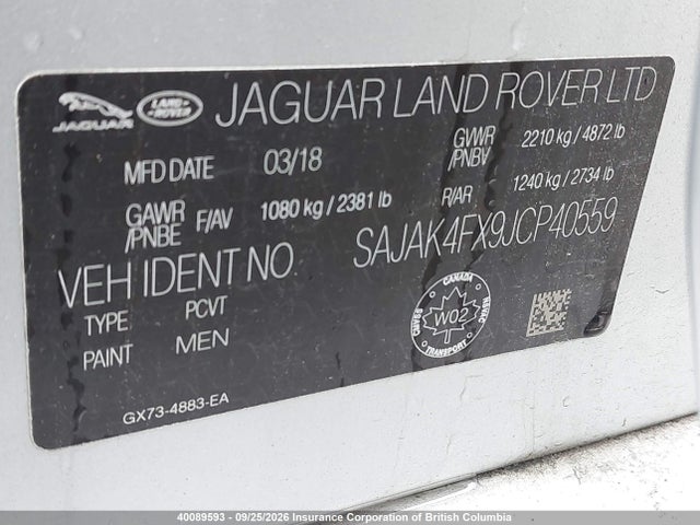 Jaguar XE 2018 SAJAK4FX9JCP40559 Image 9