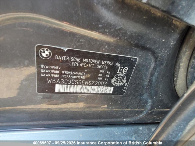Продажа на аукционе авто 2014 Bmw 320i, vin: WBA3C3G56ENS72003, номер лота: 40089607