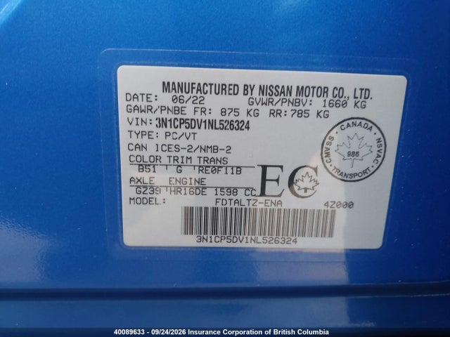Nissan Kicks 2022 3N1CP5DV1NL526324 Image 9