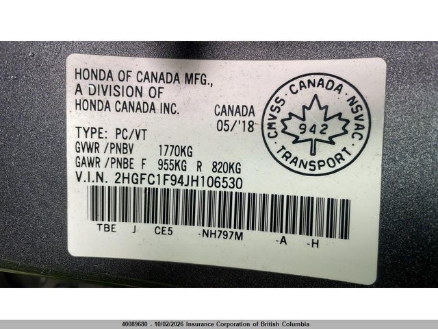 Honda Civic 2018 2HGFC1F94JH106530 Image 19