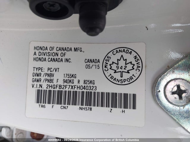 Honda Civic 2015 2HGFB2F7XFH040323 Image 18