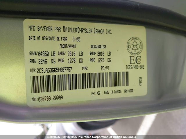 Aukcja sprzedaży 2005 Chrysler 300, vin: 2C3JA53G65H687757, numer aukcji: 40089696