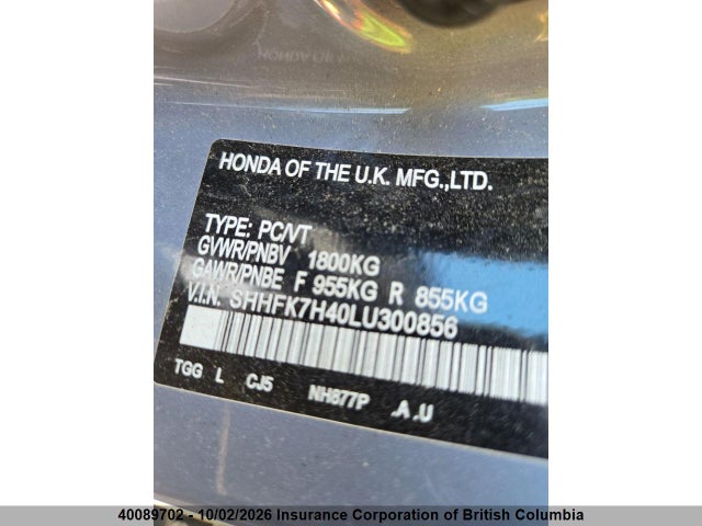 Honda Civic 2020 SHHFK7H40LU300856 Image 14