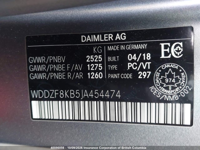 WDDZF8KB5JA454474 Mercedes-Benz E 63 AMG-S