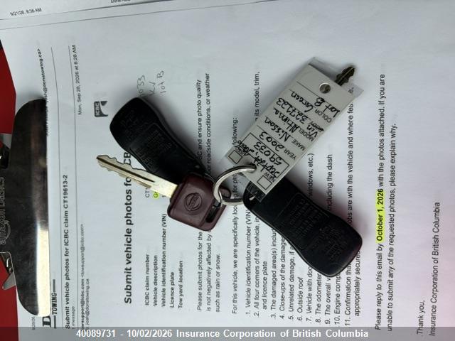 Aukcja sprzedaży 2003 Nissan Altima Se, vin: 1N4BL11E73C321123, numer aukcji: 40089731