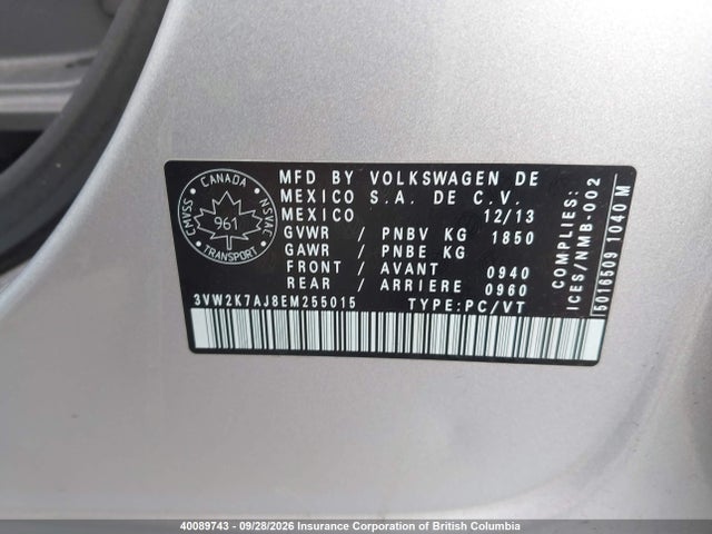 Volkswagen Jetta 2014 3VW2K7AJ8EM255015 Image 9