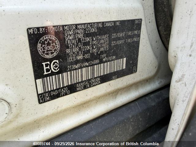 Toyota RAV4 2021 2T3BWRFV4MW124689 Image 14