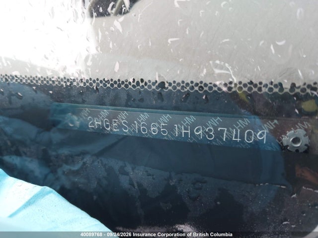 40089768 :رقم المزاد ، 2HGES16651H937409 vin ، 2001 Honda Civic مزاد بيع
