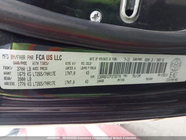 RAM 1500 St 2015 1C6RR6FG7FS735776 Image 9