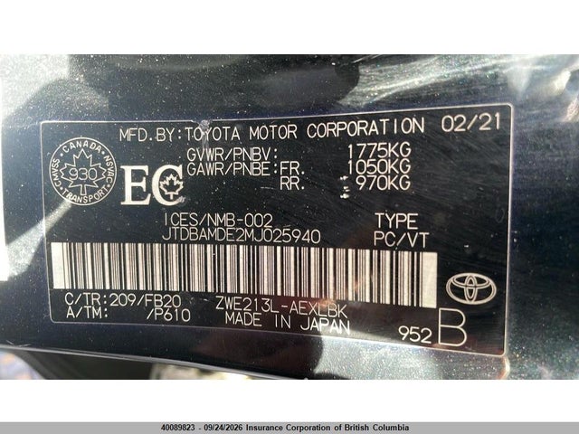 Toyota Corolla 2021 JTDBAMDE2MJ025940 Image 17