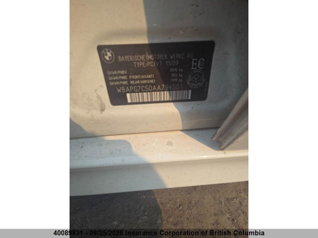 Aukcja sprzedaży 2010 Bmw 323i, vin: WBAPG7C50AA794551, numer aukcji: 40089831
