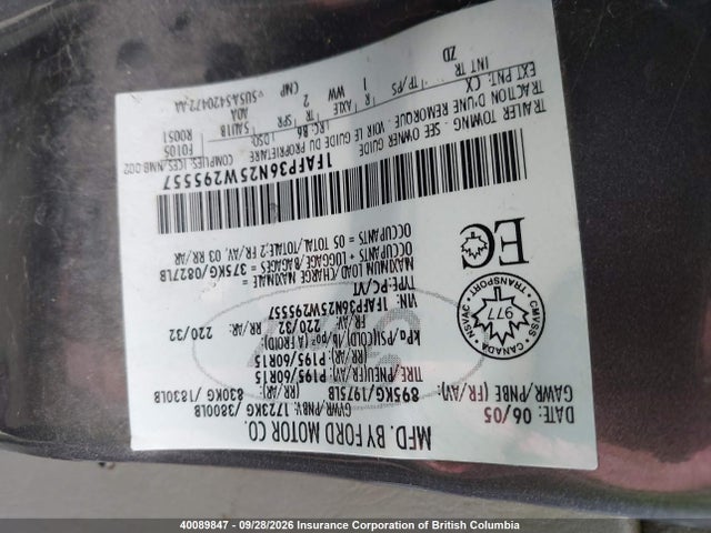 Продаж на аукціоні авто 2005 Ford Focus, vin: 1FAFP36N25W295557, номер лоту: 40089847