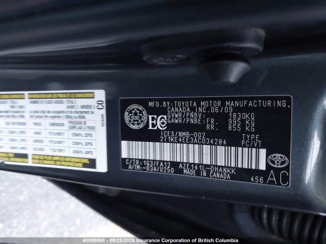 2010 Toyota Matrix Xr მანქანა იყიდება აუქციონზე, vin: 2T1KE4EE3AC034284, აუქციონის ნომერი: 40089868