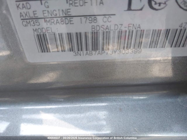 Продажа на аукционе авто 2018 Nissan Sentra S/sv/sr/sl, vin: 3N1AB7AP7JY303399, номер лота: 40084537