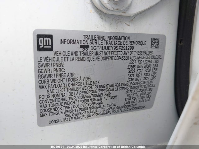 40089891 :رقم المزاد ، 1GT4UUEY9SF291299 vin ، 2025 Gmc Sierra 3500hd , Long Bed, Slt Drw, 4wd مزاد بيع