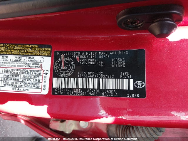 Aukcja sprzedaży 2007 Toyota Camry Ce/le/xle/se, vin: 4T1BE46KX7U037923, numer aukcji: 40085161