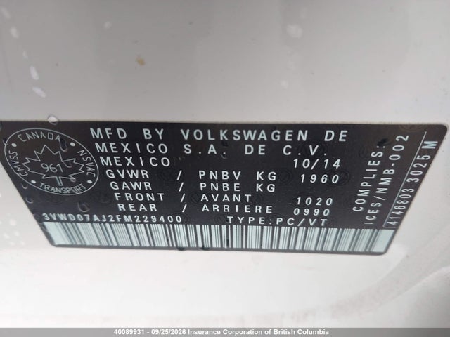 Volkswagen Jetta 2015 3VWD07AJ2FM229400 Image 17