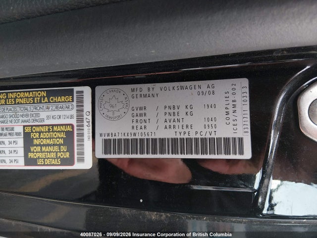 Продажа на аукционе авто 2009 Volkswagen Rabbit, vin: WVWBA71KX9W105671, номер лота: 40087026
