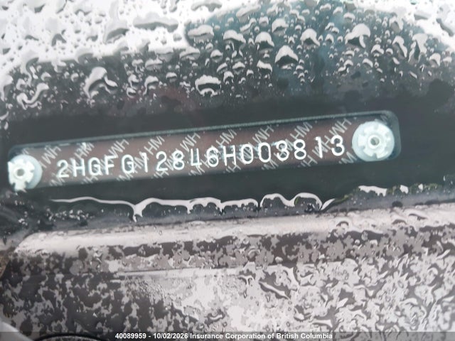 40089959 :رقم المزاد ، 2HGFG12846H003813 vin ، 2006 Honda Civic مزاد بيع