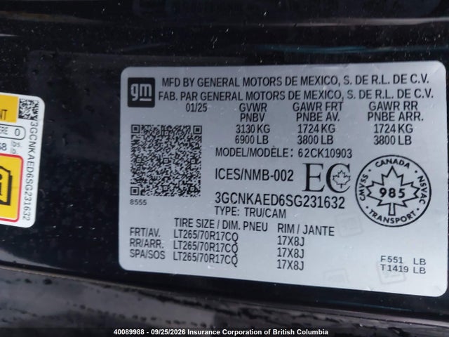 Chevrolet Silverado K1500 2025 3GCNKAED6SG231632 Image 9