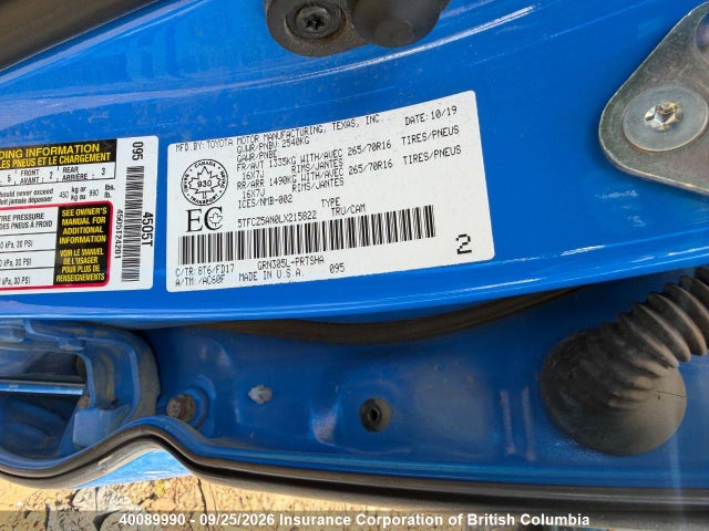 5TFCZ5AN0LX215822 Toyota Tacoma