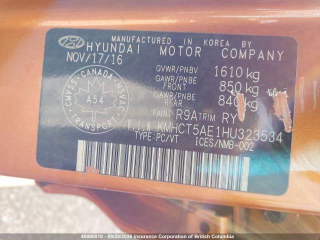 Hyundai ACCENT SE 2017 KMHCT5AE1HU323534 Image 9