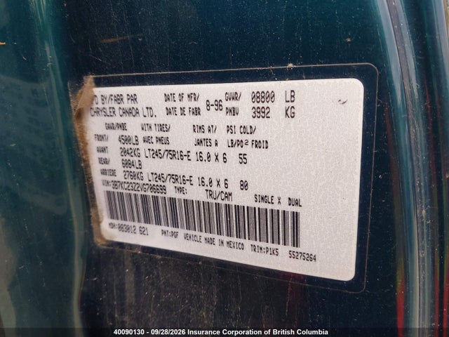 Aukcja sprzedaży 1997 Dodge Ram 2500, vin: 3B7KC23Z2VG706699, numer aukcji: 40090130