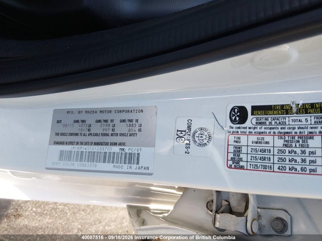 Mazda Mazda3 Gt 2016 JM1BM1W35G1288705 Image 9