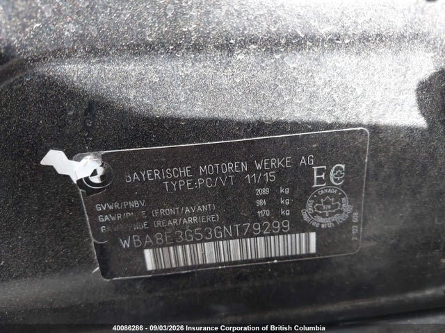 Продаж на аукціоні авто 2016 Bmw 328i Xdrive, vin: WBA8E3G53GNT79299, номер лоту: 40086286