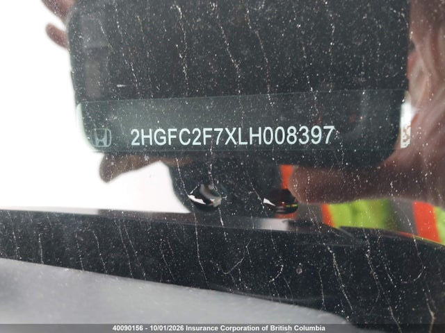 40090156 :رقم المزاد ، 2HGFC2F7XLH008397 vin ، 2020 Honda Civic مزاد بيع