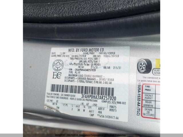 Продаж на аукціоні авто 2010 Ford Fusion Se, vin: 3FAHP0HA2AR257020, номер лоту: 40090159