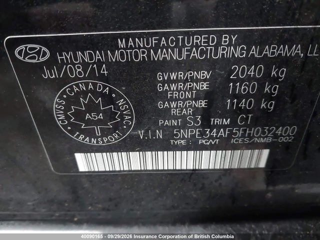 Aukcja sprzedaży 2015 Hyundai Sonata Sport/limited, vin: 5NPE34AF5FH032400, numer aukcji: 40090165