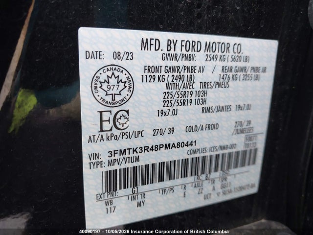 Продажа на аукционе авто 2023 Ford Mustang Mach-e Premium, vin: 3FMTK3R48PMA80441, номер лота: 40090197