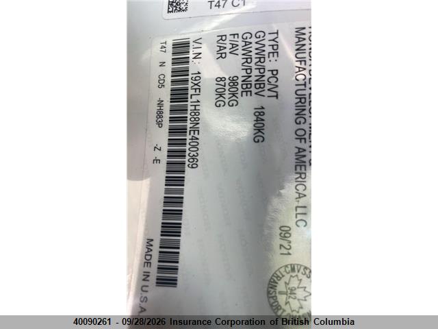 Honda Civic 2022 19XFL1H88NE400369 Image 18