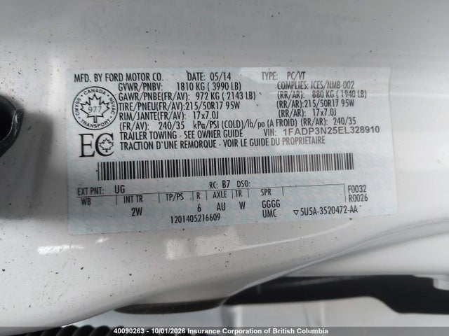 Продаж на аукціоні авто 2014 Ford Focus, vin: 1FADP3N25EL328910, номер лоту: 40090263