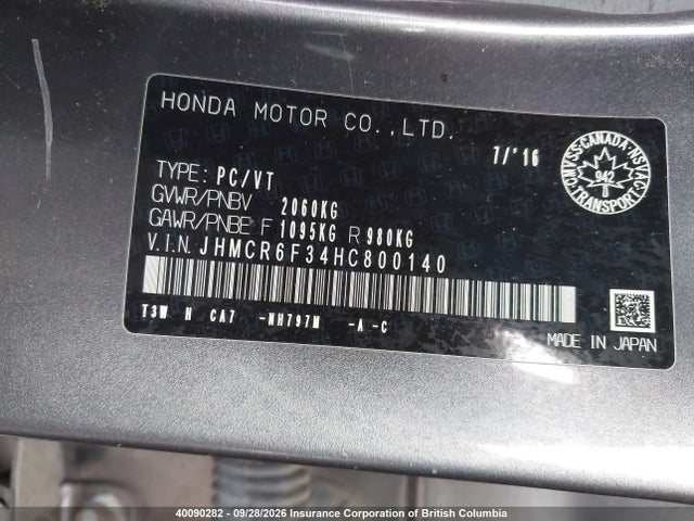 Aukcja sprzedaży 2017 Honda Accord Hybrid, vin: JHMCR6F34HC800140, numer aukcji: 40090282
