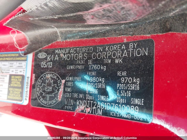 2013 Kia Soul მანქანა იყიდება აუქციონზე, vin: KNDJT2A61D7610089, აუქციონის ნომერი: 40090285