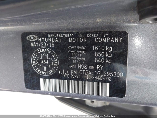 Hyundai ACCENT SE 2016 KMHCT5AE1GU295300 Image 9
