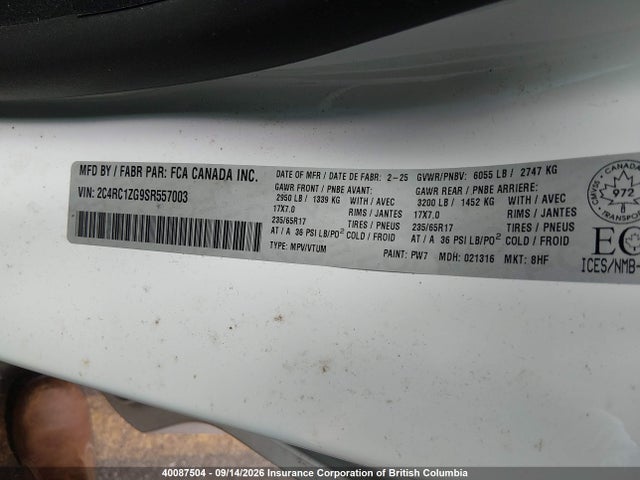 Chrysler Grand Caravan Sxt 2025 2C4RC1ZG9SR557003 Image 9