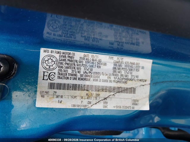 Aukcja sprzedaży 2015 Ford C-max Hybrid Sel, vin: 1FADP5BU0FL114524, numer aukcji: 40090338