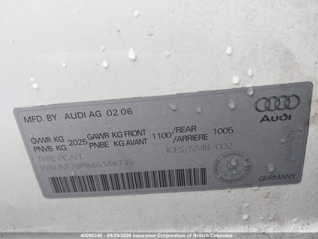 Продаж на аукціоні авто 2006 Audi A3, vin: WAUNF78P86A148735, номер лоту: 40090340