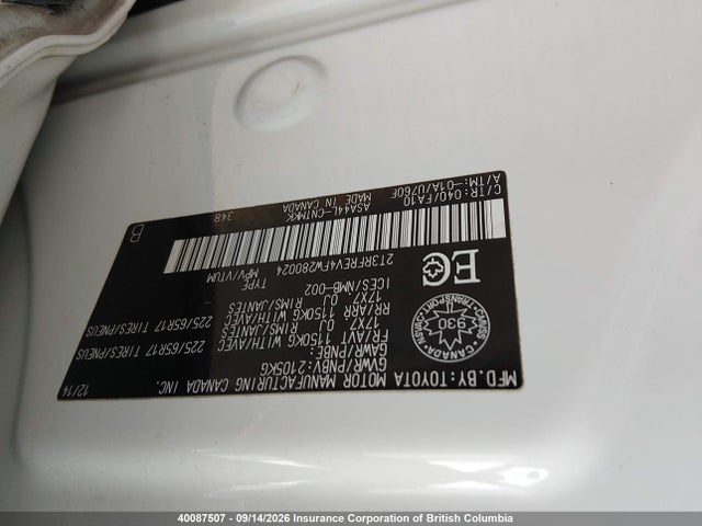 Продажа на аукционе авто 2015 Toyota Rav4 Xle, vin: 2T3RFREV4FW280024, номер лота: 40087507