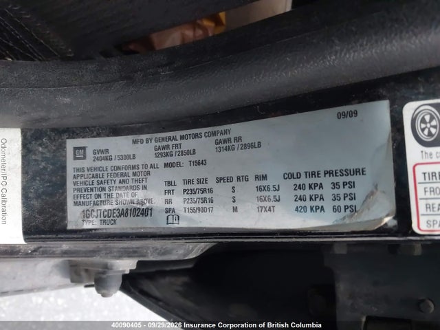 2010 Chevrolet Colorado Lt მანქანა იყიდება აუქციონზე, vin: 1GCJTCDE3A8102401, აუქციონის ნომერი: 40090405