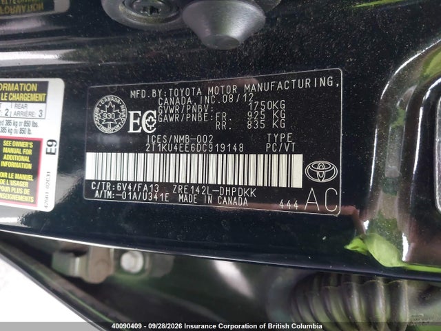 Продажа на аукционе авто 2013 Toyota Corolla Matrix, vin: 2T1KU4EE6DC919148, номер лота: 40090409