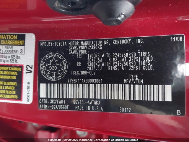 Продаж на аукціоні авто 2009 Toyota Venza, vin: 4T3BK11AX9U003061, номер лоту: 40090440