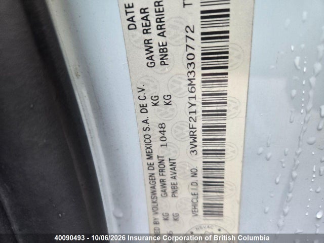 40090493 :رقم المزاد ، 3VWRF21Y16M330772 vin ، 2006 Volkswagen New Beetle Convertible 2.5l مزاد بيع