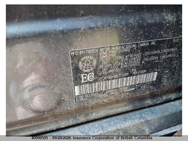 40090505 :رقم المزاد ، 2T3R1RFV8MC172209 vin ، 2021 Toyota Rav4 مزاد بيع