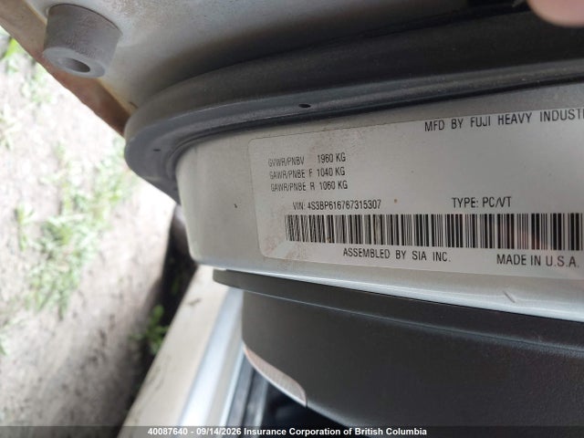 Продаж на аукціоні авто 2006 Subaru Legacy 2.5 I, vin: 4S3BP616767315307, номер лоту: 40087640