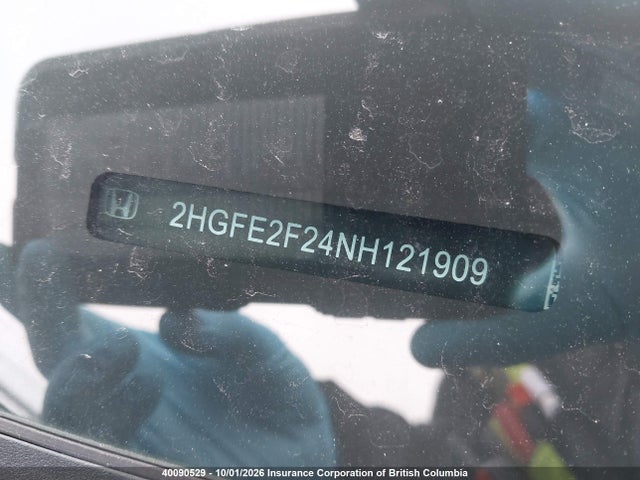 40090529 :رقم المزاد ، 2HGFE2F24NH121909 vin ، 2022 Honda Civic مزاد بيع
