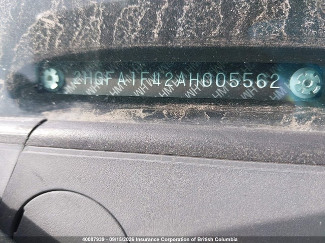 40087939 :رقم المزاد ، 2HGFA1F42AH005562 vin ، 2010 Honda Civic Dx-g مزاد بيع